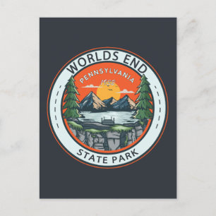 Worlds End State Park Pennsylvania Badge Postcard