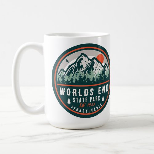 Worlds End State Park Pennsylvania Retro Sunset Coffee Mug