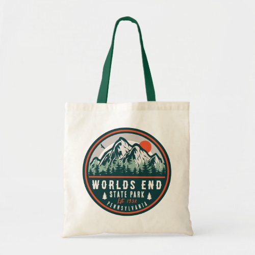 Worlds End State Park Pennsylvania Retro Sunset Tote Bag