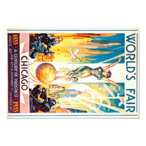 Worlds Fair Chicago 1933 Advertisement Poster
