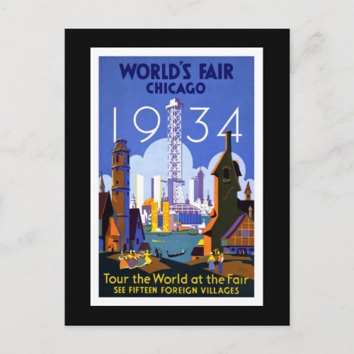 Worlds Fair Chicago 1934 Vintage Postcard
