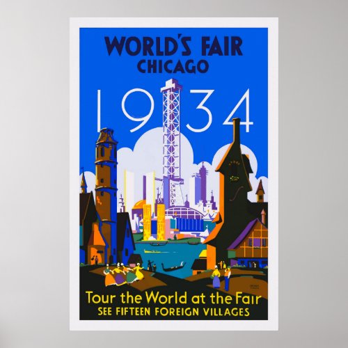 Worlds Fair Chicago Vintage Poster