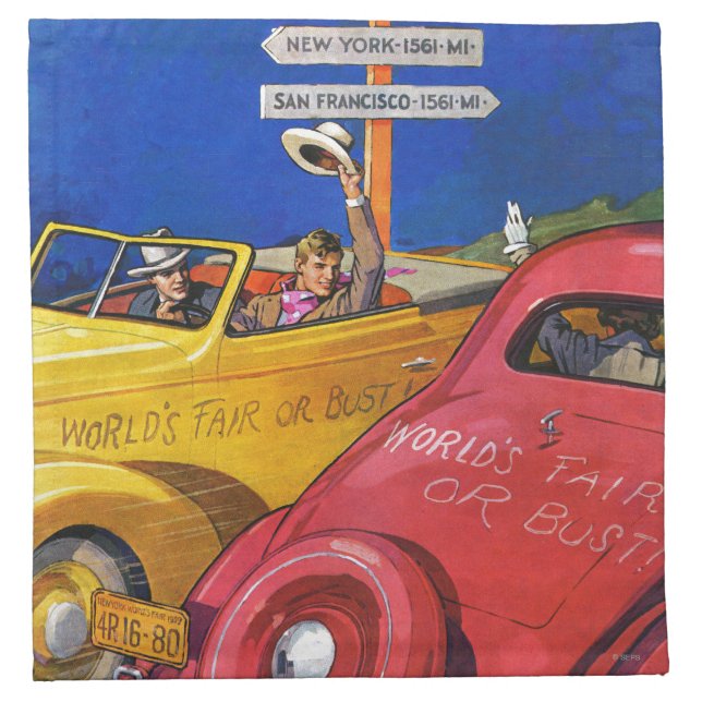 World's Fair or Bust Napkin (Front)