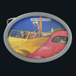 World's Fair or Bust Oval Belt Buckle<br><div class="desc">Artist: John E. Sheridan | Autos passing going to and from N.Y. World's Fair</div>