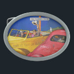 World's Fair or Bust Oval Belt Buckle<br><div class="desc">Artist: John E. Sheridan | Autos passing going to and from N.Y. World's Fair</div>