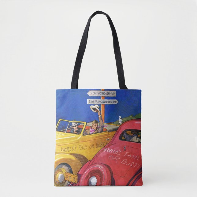 World's Fair or Bust Tote Bag (Front)