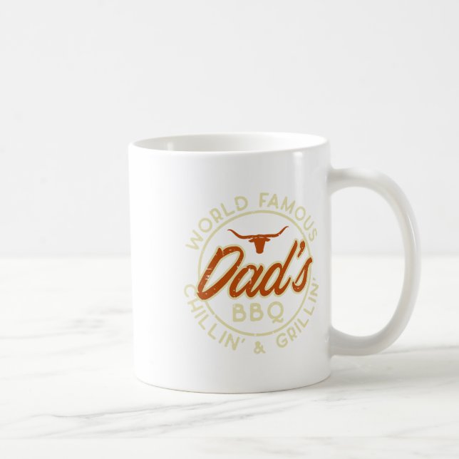 Worlds Famous Dads Bbq Grillin Barbecue Fathers Da Coffee Mug (Right)