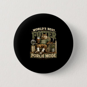 Worlds fotter porch mode funny otter dad pun button