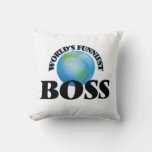 World&#39;s Funniest Boss Throw Pillow at Zazzle