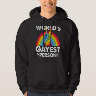 Worlds Gayest Person Proud Gay Pride Month Rainbow Hoodie