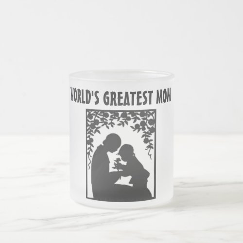 WORLDS GREATES MOM FROSTED GLASS COFFEE MUG