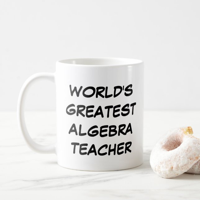 "World's Greatest Algebra Teacher" Mug (With Donut)