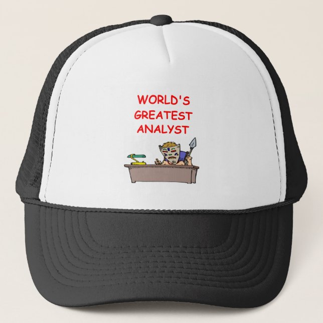 world's greatest analyst trucker hat (Front)