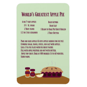 World's Greatest Apple Pie Recipe Magnet