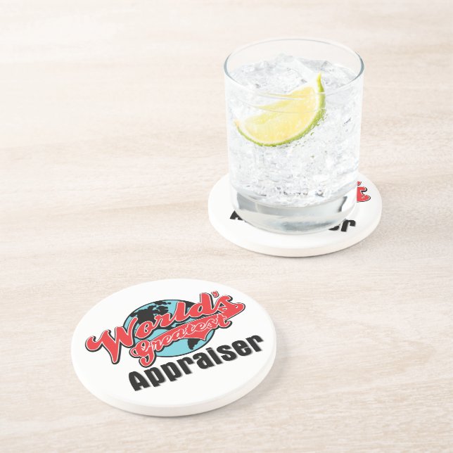 World's Greatest Appraiser Sandstone Coaster (Side)