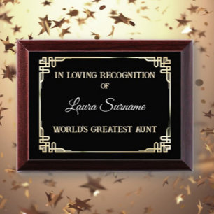 World's Greatest Aunt Award Plaque