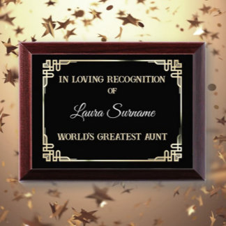 World's Greatest Aunt Award Plaque