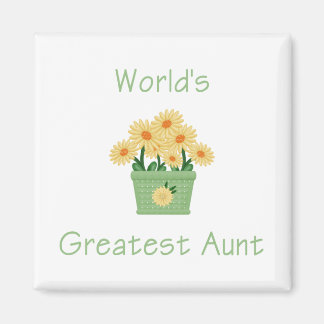 World's Greatest Aunt (flowers) Magnet