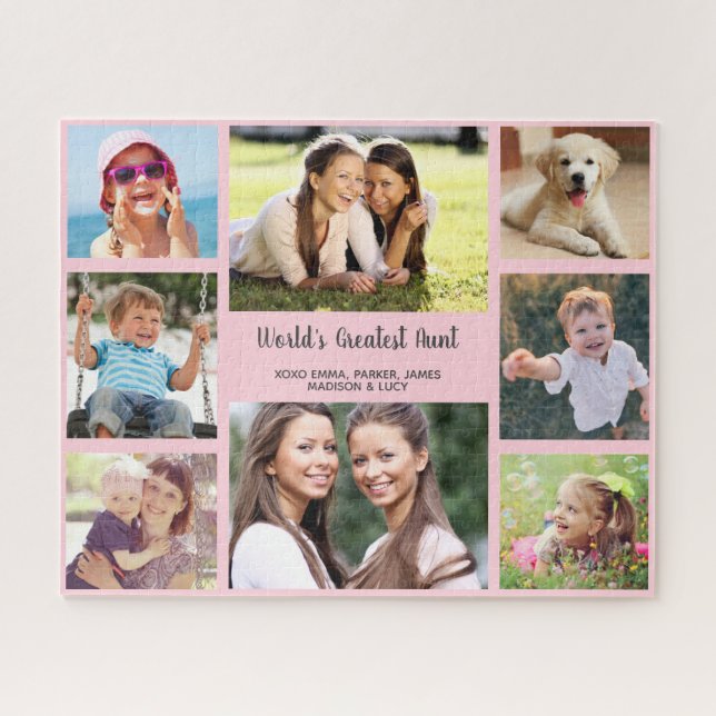 World's Greatest Aunt Multi Photo Personalized Jigsaw Puzzle (Horizontal)
