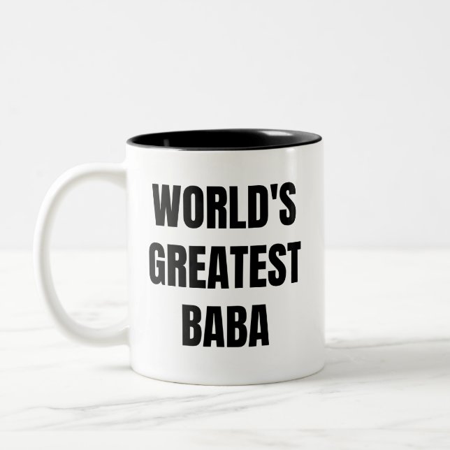 World's Greatest Baba Gift for Baba Father Two-Tone Coffee Mug (Left)