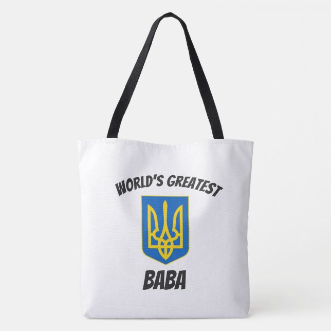 World's Greatest Baba Ukrainian Tryzub Tote Bag (Back)
