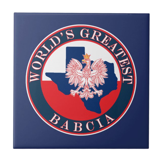 World's Greatest Babcia Ceramic Tile (Front)
