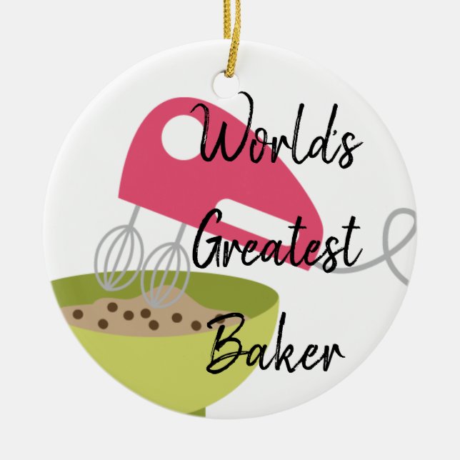 World's Greatest Baker Ceramic Ornament (Front)