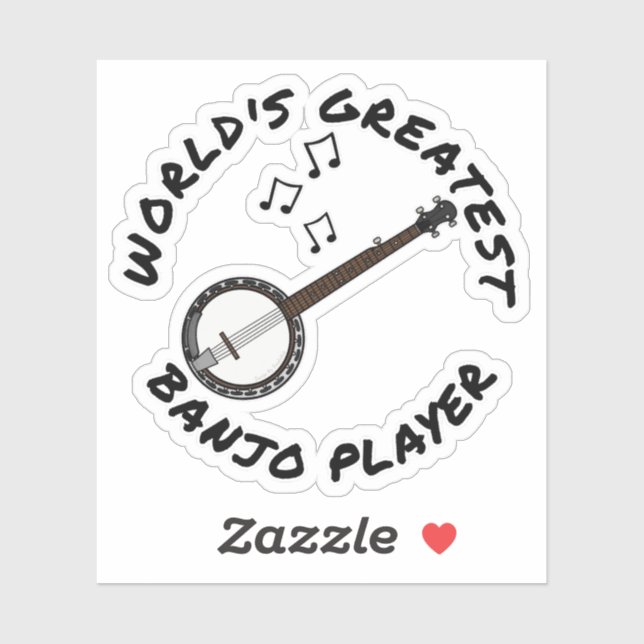 World's Greatest Banjo Player, Banjoist Funny Sticker (Sheet)