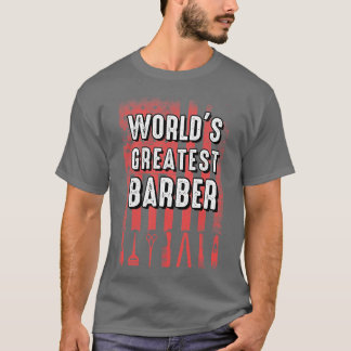 Worlds Greatest Barber Stylist American Flag Patri T-Shirt