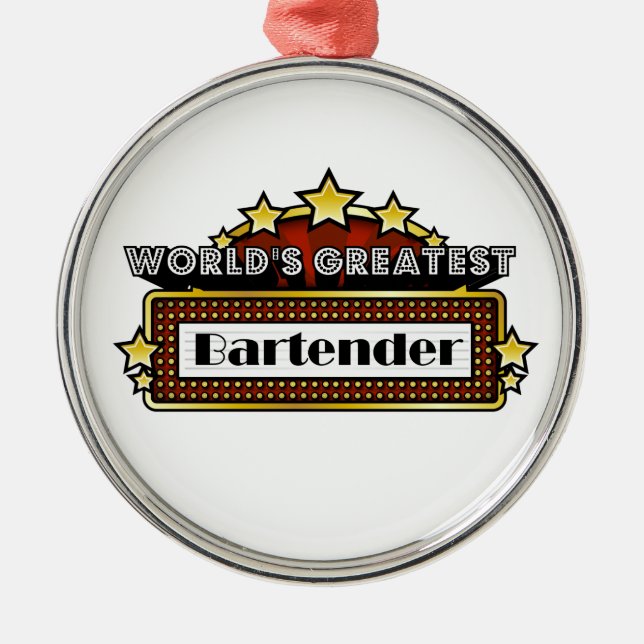 World's Greatest Bartender Metal Ornament (Front)