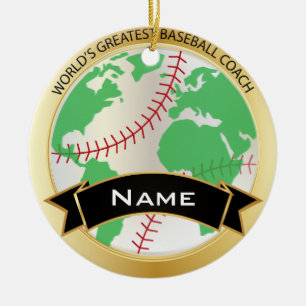 World's Greatest Baseball Coach DIY Text Ceramic Ornament