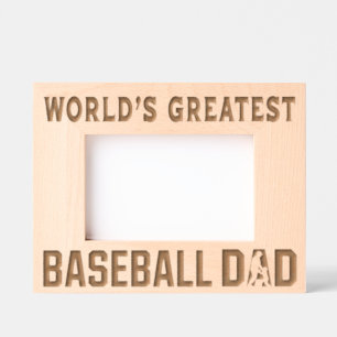 World's Greatest Baseball Dad Engraved Frames
