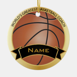 World's Greatest Basketball Coach DIY Name Ceramic Ornament