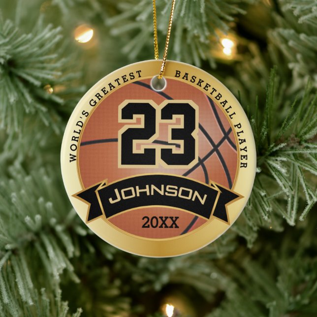 World's Greatest Basketball Player | DIY Text Cera Ceramic Ornament (Tree)