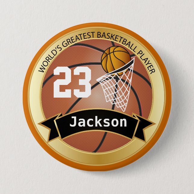 World's Greatest Basketball Player Pinback Button (Front)