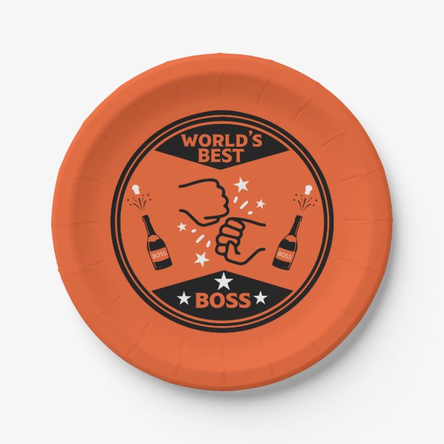 World's Greatest Best Boss Paper Plates (Front)