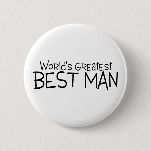 Worlds Greatest Best Man Wedding Button (Front)