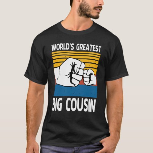 Worlds Greatest BIG COUSIN Vintage Fathers Day T_Shirt