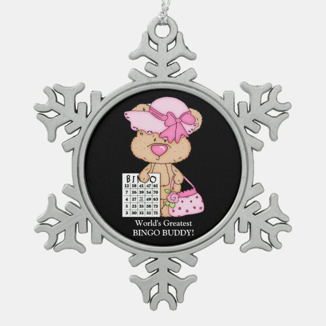 World's Greatest Bingo Buddy Snowflake ornament (Front)