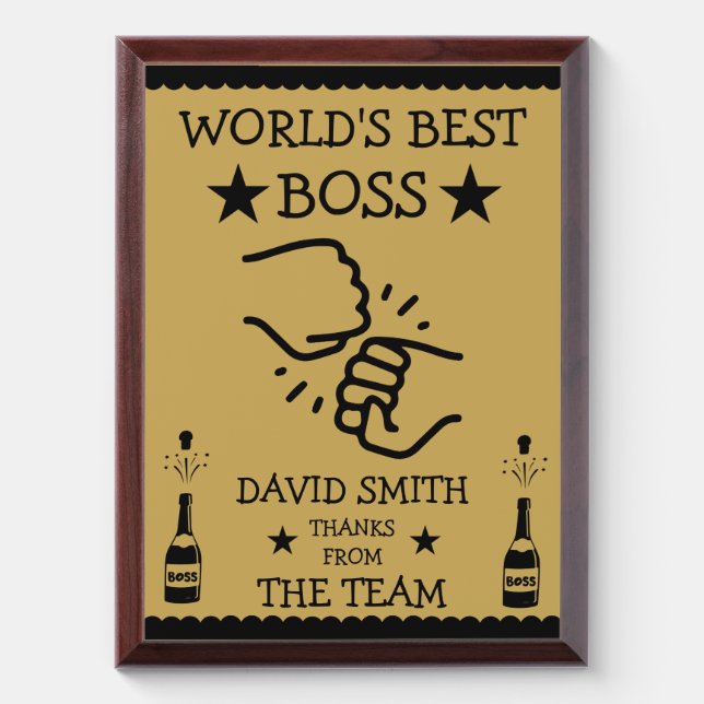 World's Greatest Boss Award Plaque (Vertical)
