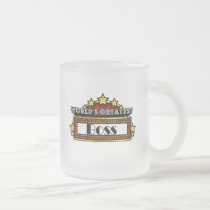 World's Greatest Boss Frosted Glass Coffee Mug