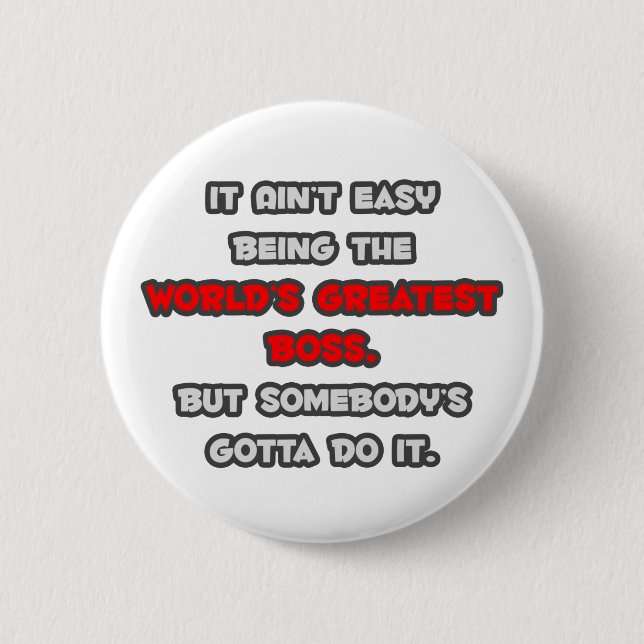 World's Greatest Boss Joke Pinback Button (Front)