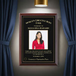 World's Greatest Boss Photo Logo Gold Personalize Award Plaque<br><div class="desc">World's Greatest Boss Photo Logo Gold Personalize Award Plaque for your supervisor, manager or boss in your company. Let them know how you feel and that your appreciate them. Personalize with your information, logo or symbol and photograph. Great to use for Award ceremonies or just to thank someone for their...</div>