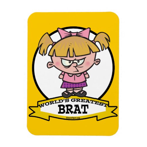 WORLDS GREATEST BRAT CARTOON RECTANGULAR PHOTO MAGNET | Zazzle