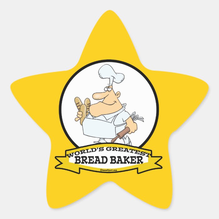 WORLDS GREATEST BREAD BAKER MEN CARTOON STICKERS