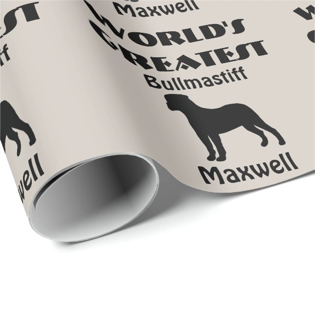 Worlds Greatest Bullmastiff Dog Wrapping Paper (Roll Corner)