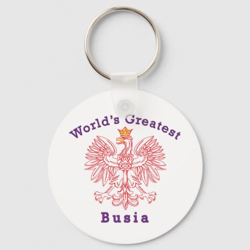 Worlds Greatest Busia Eagle Keychain