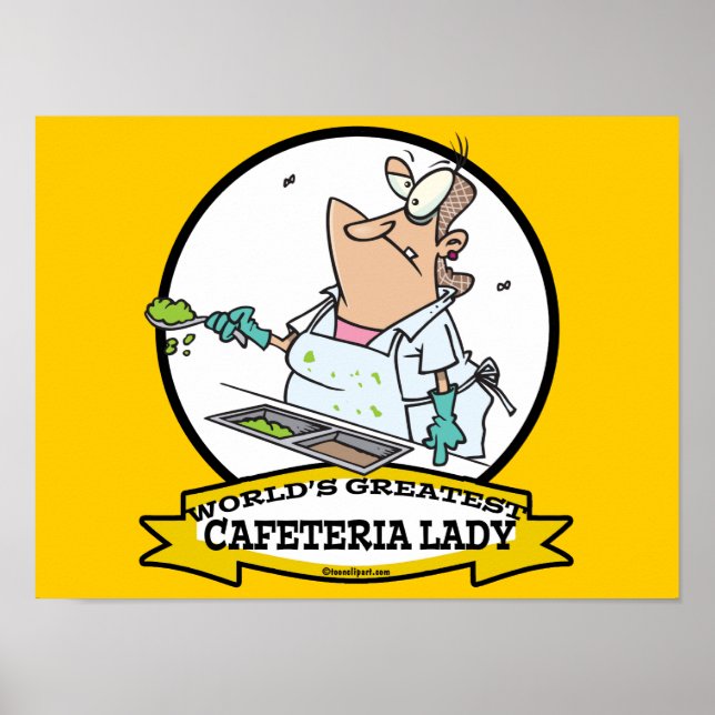 WORLDS GREATEST CAFETERIA LADY CARTOON POSTER (Front)