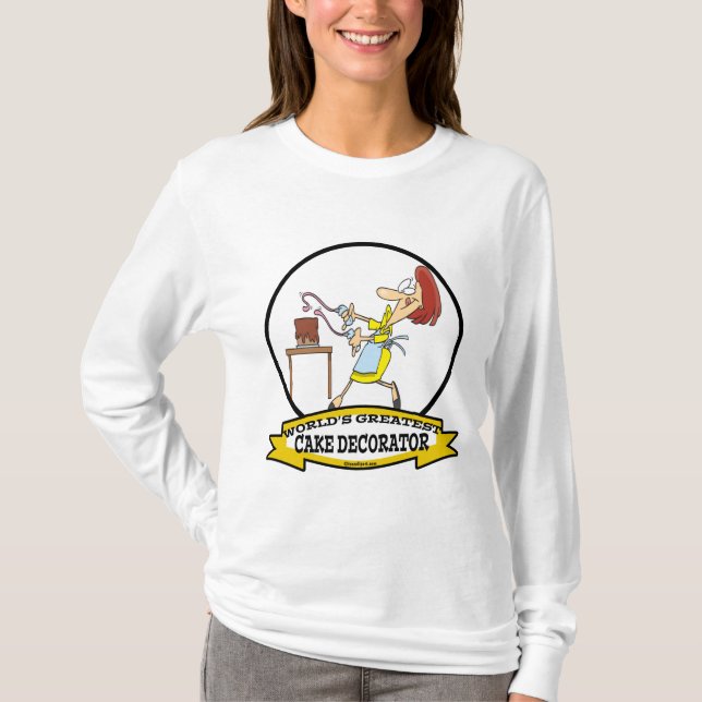 WORLDS GREATEST CAKE DECORATOR WOMEN CARTOON T-Shirt (Front)