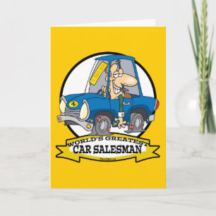 WORLDS GREATEST CAR SALESMAN MEN CARTOON CARD